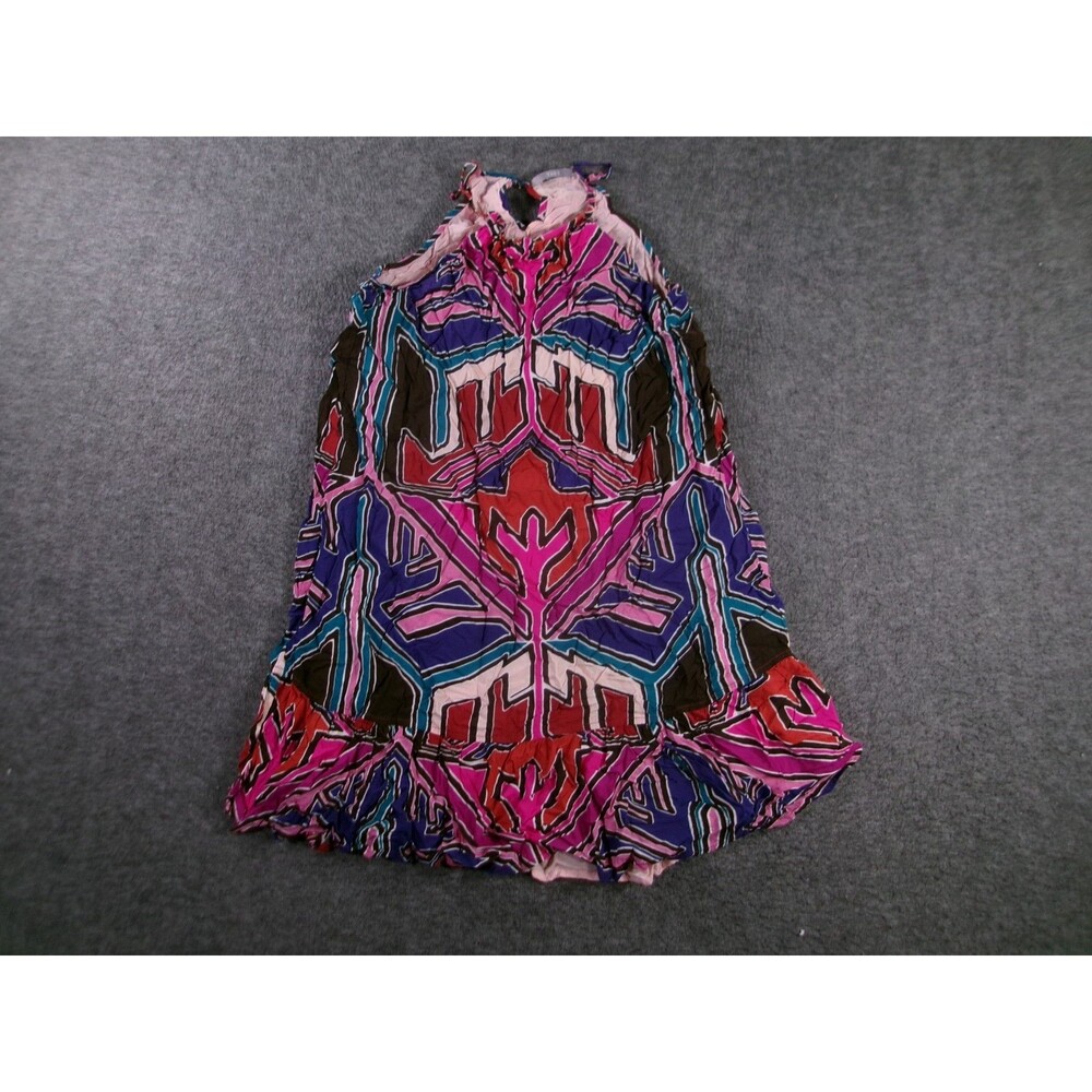 Tart Dress Women Medium Boho Geometric Abstract Halter Causal Summer Beach Flowy